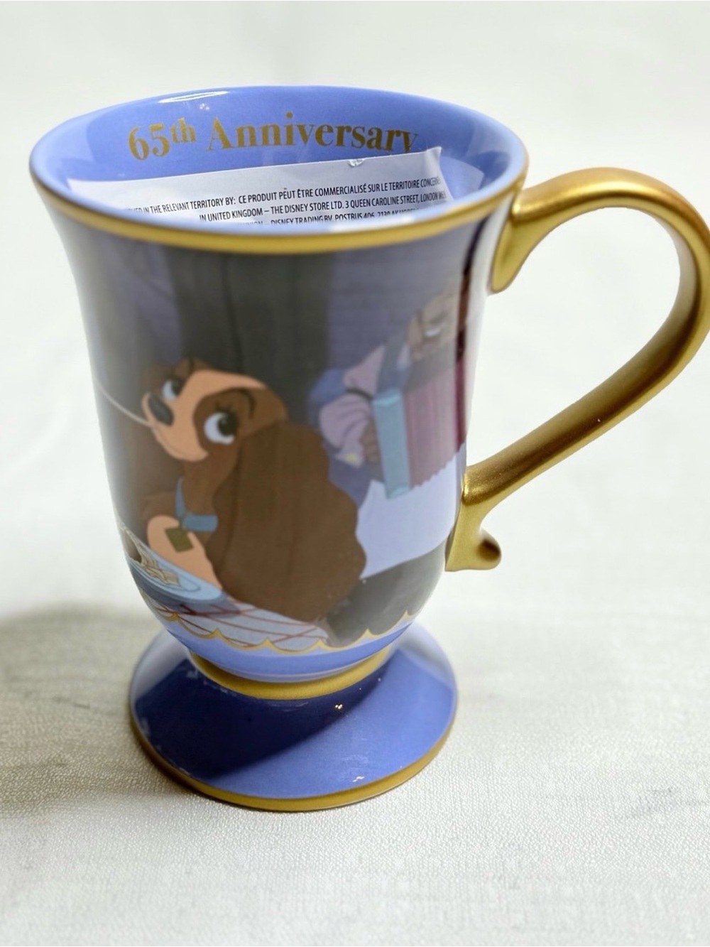 Rare Disney Lady and the Tramp Spaghetti Scene 65th Anniversary Bella Notte Mug